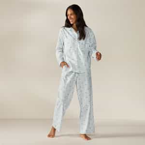 Women's Isla Organic Cotton Long Sleeve Pajama + Eye Mask Set