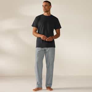 Men's Organic Crinkled Pajama Pants + Pima Organic Tee Set