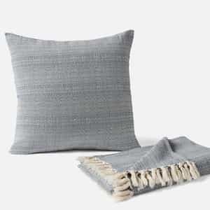 Lido Organic Throw + Decorative Pillow Cover Set