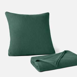 Linea Organic Knit Throw + Decorative Pillow Cover Set