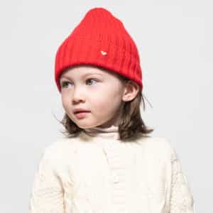 The Kids Rib Beanie – Scarlet