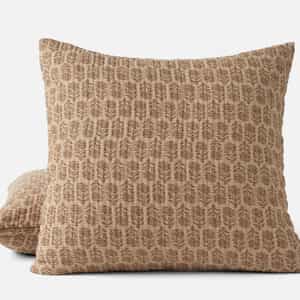 Mirada Organic Matelasse Sham - Fawn Chrysanthemum / Euro