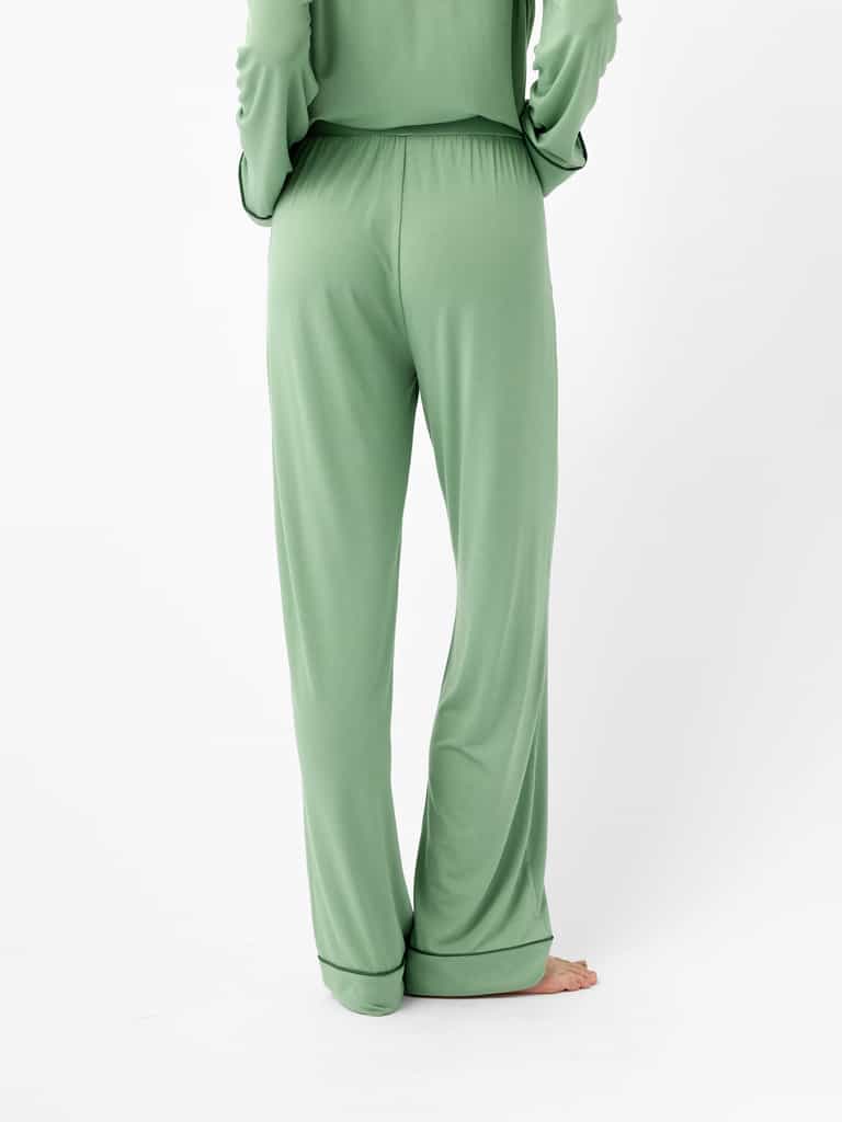 Woman wearing Women's Stretch-Knit Bamboo Pajama Pant in Fern |Color:Fern