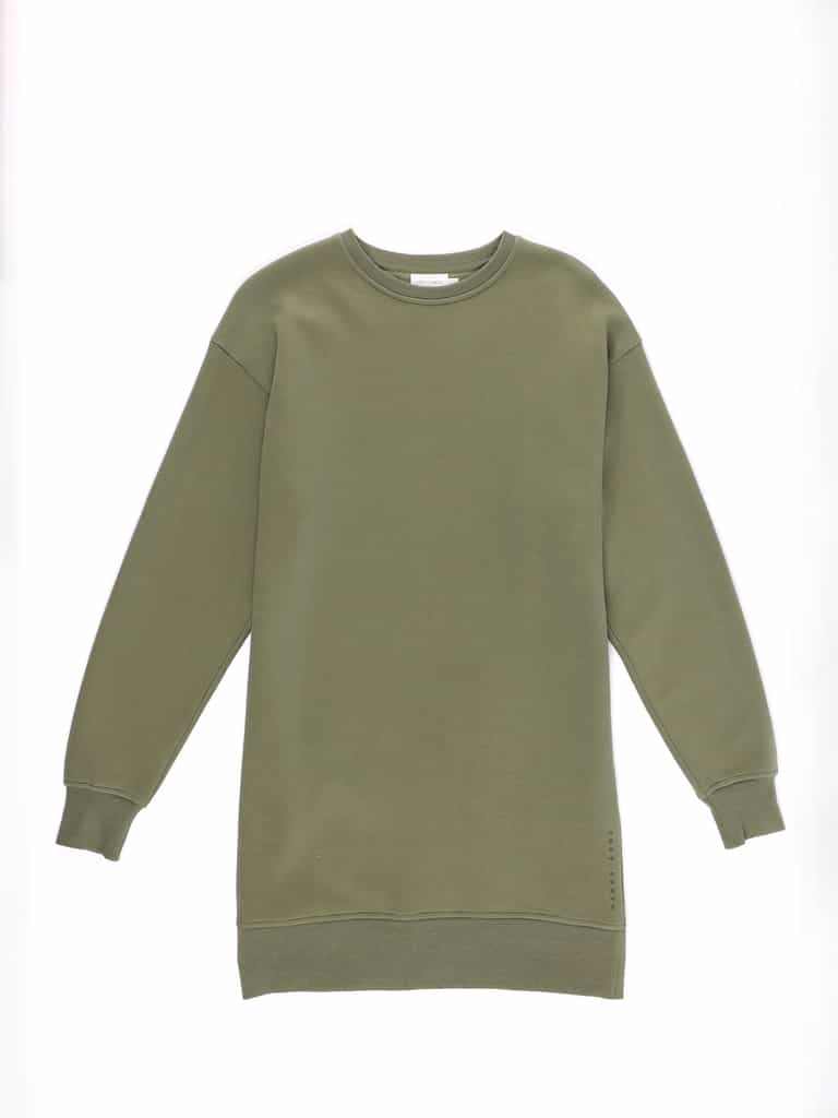 Juniper CityScape Crewneck Dress with white background |Color:Juniper