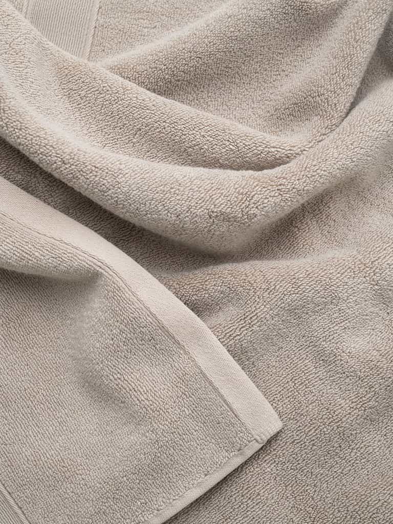 Close up of sand luxe bath towel |Color:Sand