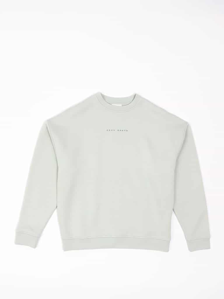 Arctic CityScape Pullover Crew laying flat on a white background. |Color:Arctic