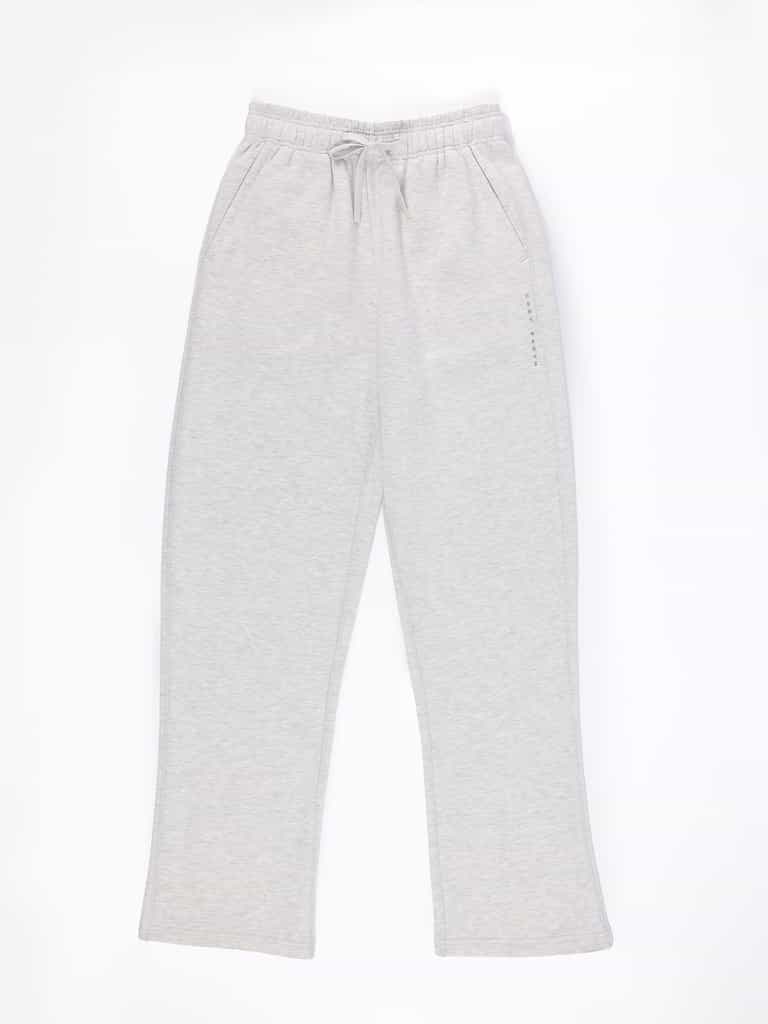 Heather Grey CityScape Wide Leg Pant with white background |Color: Heather Grey