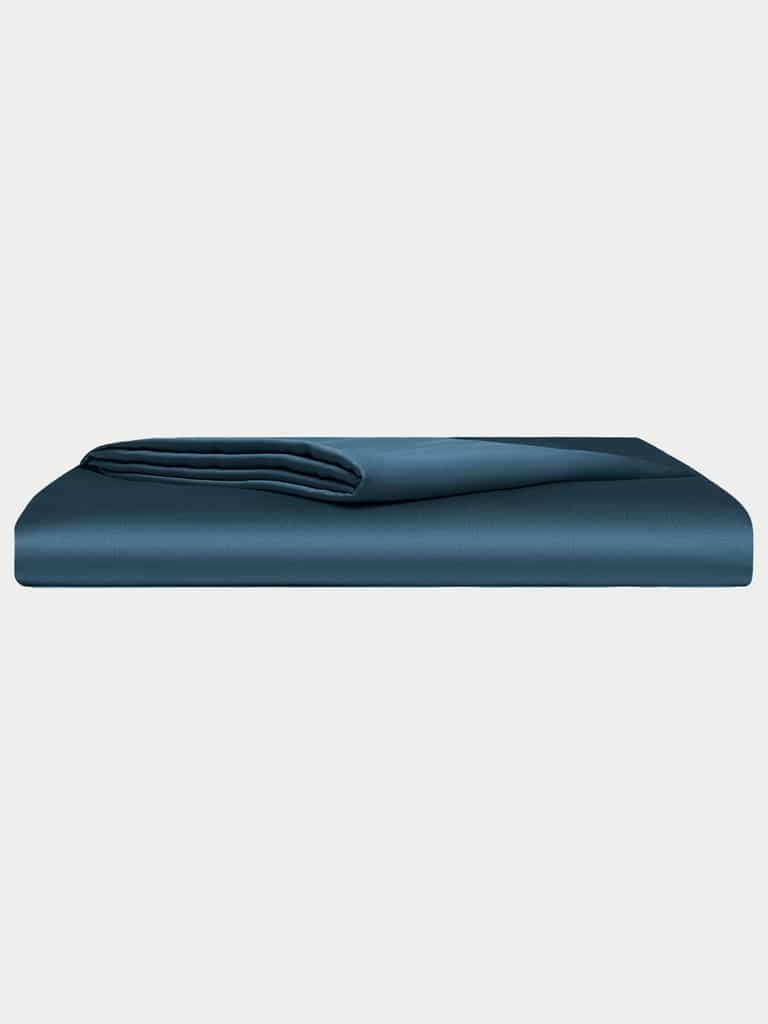 Pacific Blue top sheet folded with white background |Color:Pacific Blue