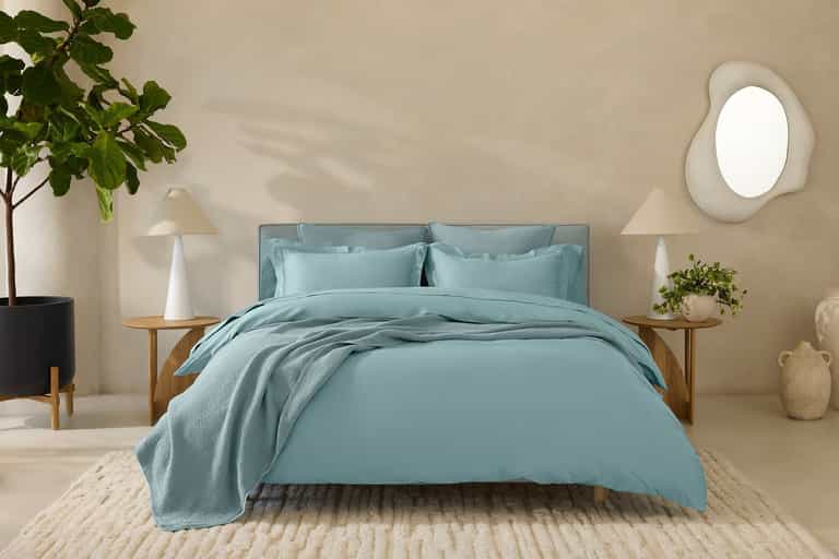 Cloud Soft Organic Sateen Sheet Set | Pacific Blue