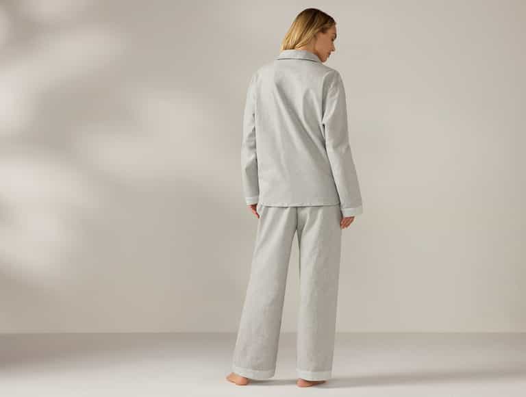 Women's Cloud Brushed Organic Flannel Pajama Set | Gray Heather