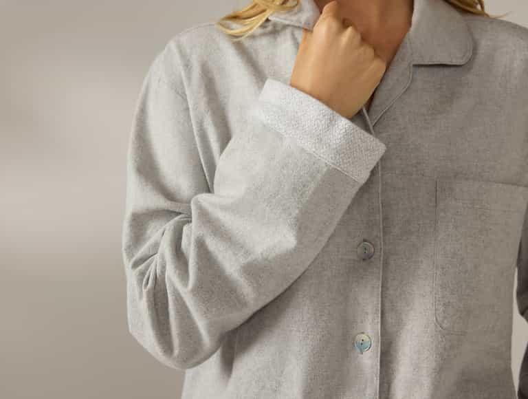 Women's Cloud Brushed Organic Flannel Pajama Set | Gray Heather