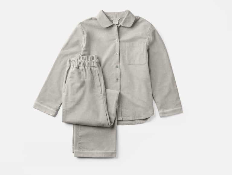 Women's Cloud Brushed Organic Flannel Pajama Set | Gray Heather