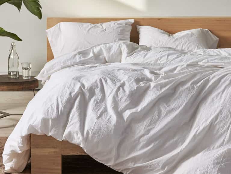 Organic Crinkled Percale™️ Duvet Cover | Alpine White