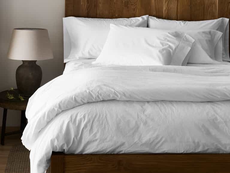 300 Thread Count Organic Percale Sheets | Alpine White