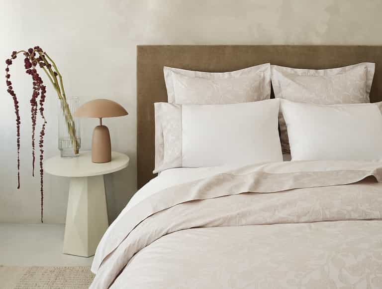 Heritage Organic Jacquard Duvet Cover - Coyuchi | Alpine White w/Stone