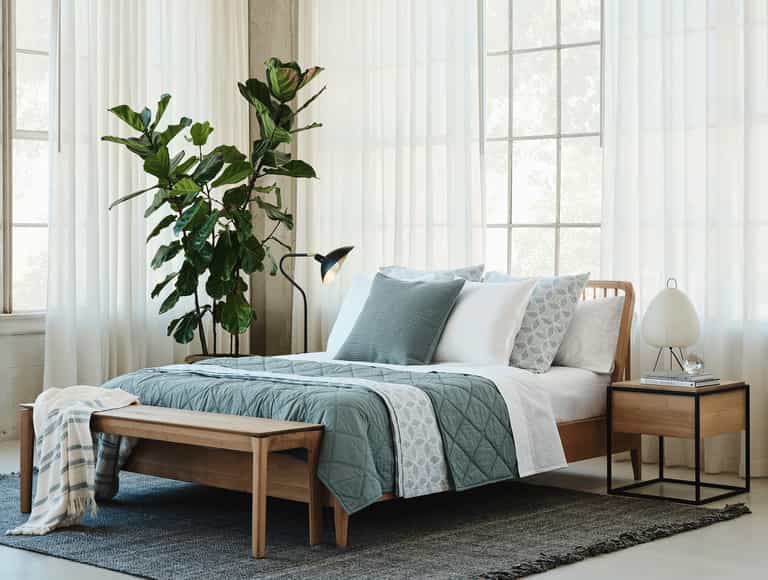 Diamond-Stitched Organic Cotton Comforter | Lagoon