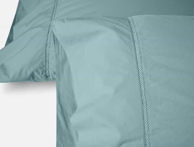 Refined Organic Percale Sheet Set - Coyuchi | Lattice Pacific Blue