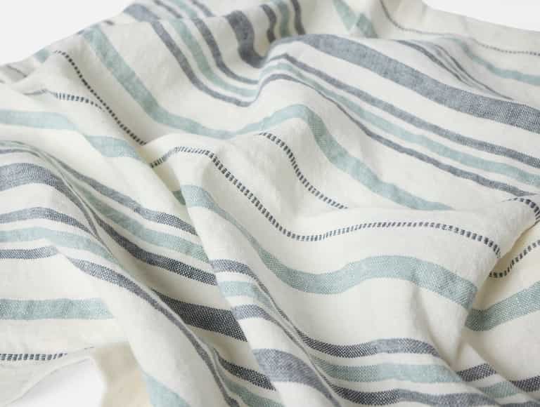 Mojave Organic Linen Napkins, Set of 4 - Coyuchi | Soft White/Gulf Stripe