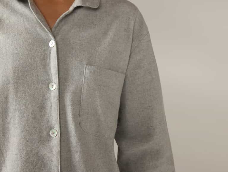 Women's Cloud Brushed Organic Flannel Nightshirt | Gray Heather