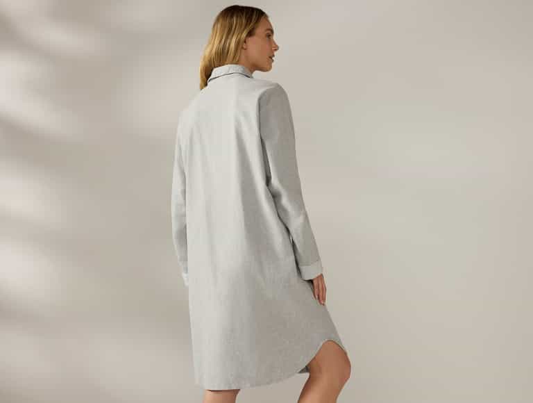 Women's Cloud Brushed Organic Flannel Nightshirt | Gray Heather