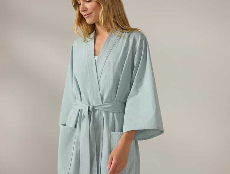 Women's Isla Organic Cotton Robe | Surf Chambray