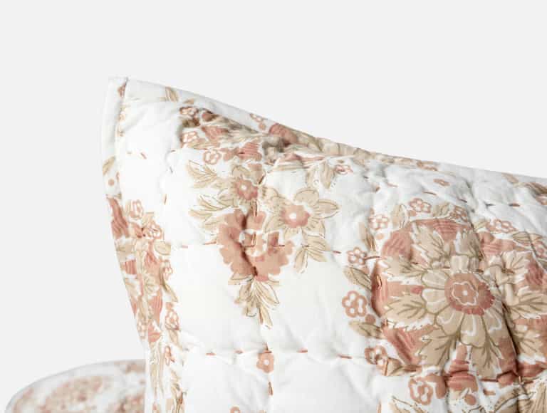 Flores Handstitched Organic Sham - Coyuchi | Praline
