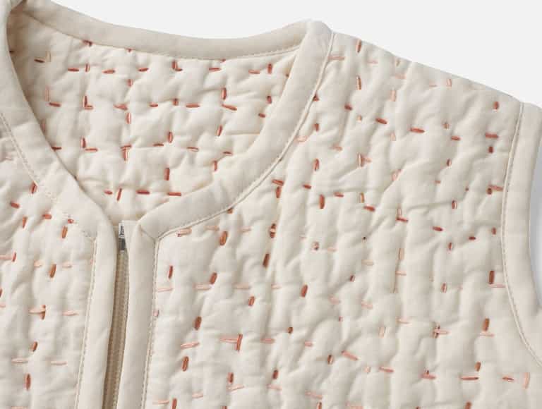 Pebble Handstitched Organic Snuggle Sack | Undyed w/Warms