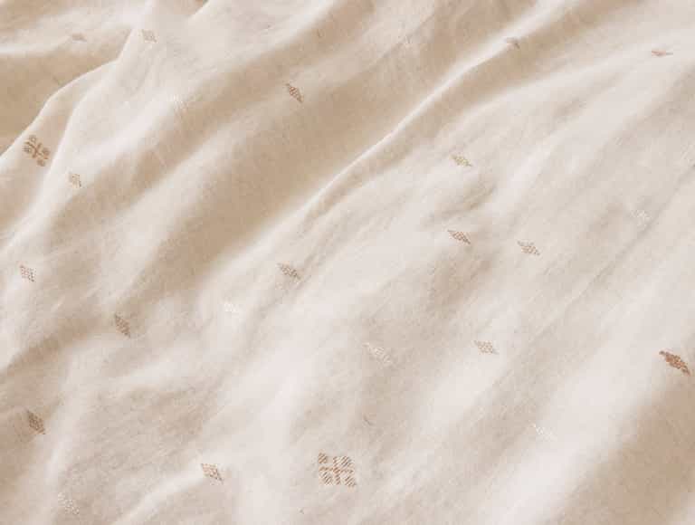 Cambria Embroidered Organic Linen Duvet Cover