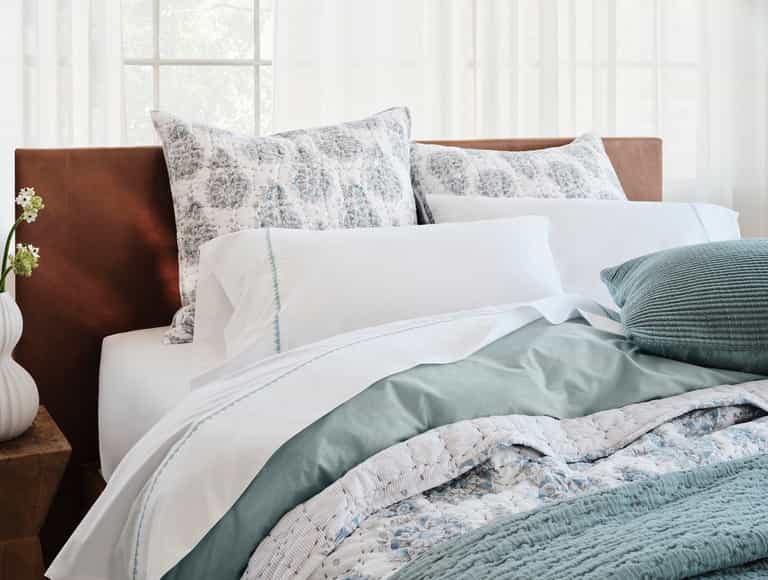 Flores Handstitched Organic Sham