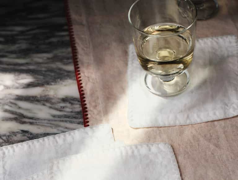 Olivos Embroidered Organic Linen Napkins