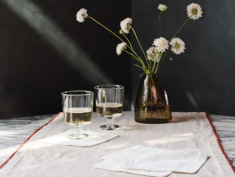 Olivos Embroidered Organic Linen Napkins