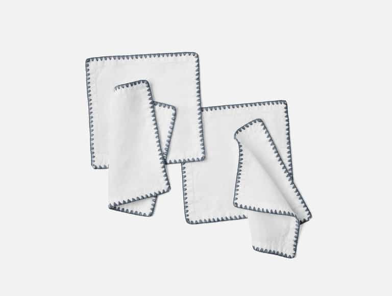 Olivos Embroidered Organic Linen Napkins