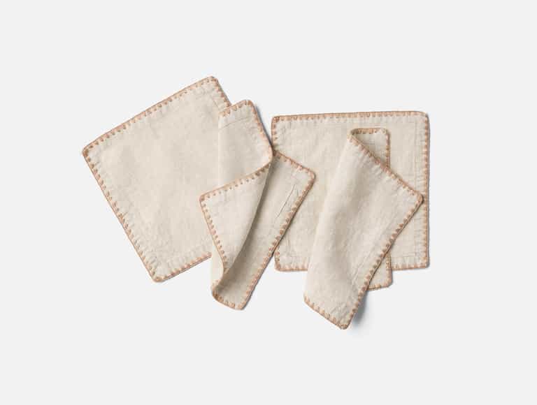 Olivos Embroidered Organic Linen Napkins