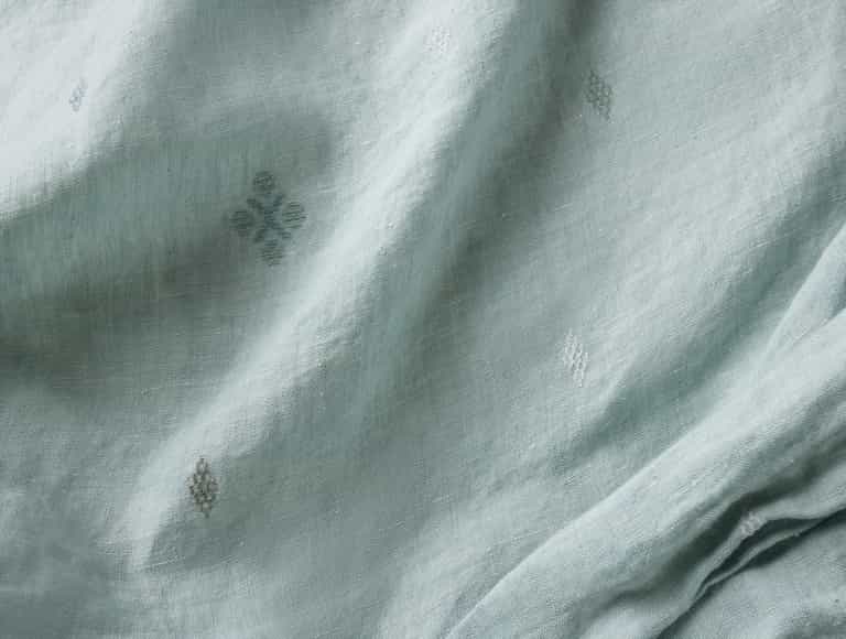 Cambria Embroidered Organic Linen Duvet Cover