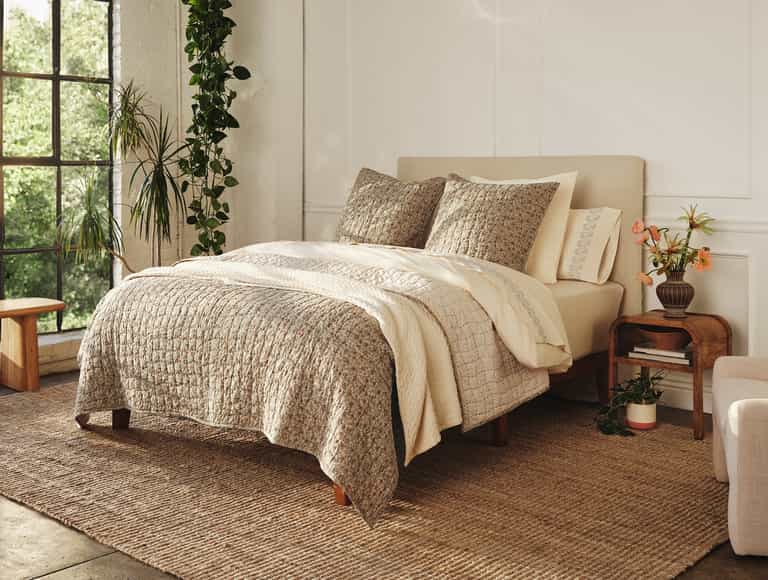 Blossom Handstitched Organic Quilt