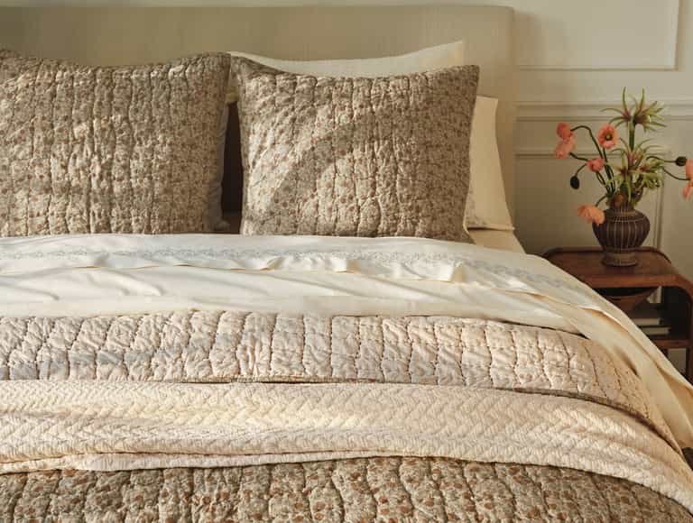 Blossom Handstitched Organic Quilt