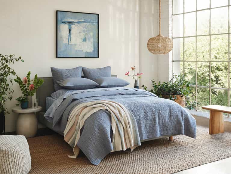 Channel Handstitched Organic Quilt