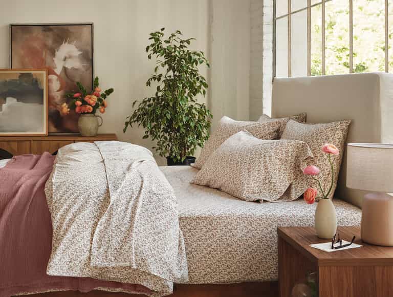 Organic Print Percale Sheet Set