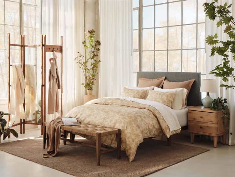 Camellia Organic Print Duvet Cover