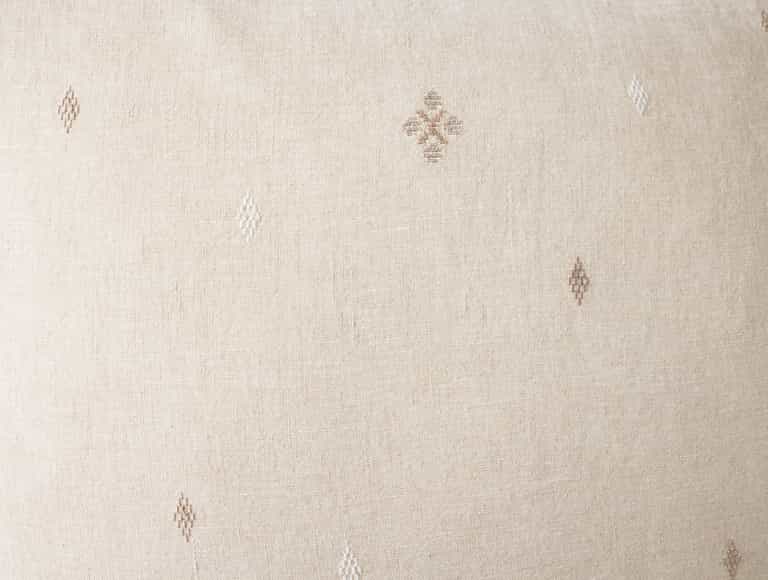 Cambria Embroidered Organic Linen Decorative Throw Pillow Cover