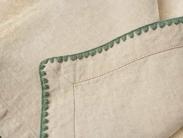 Olivos Embroidered Organic Linen Napkins