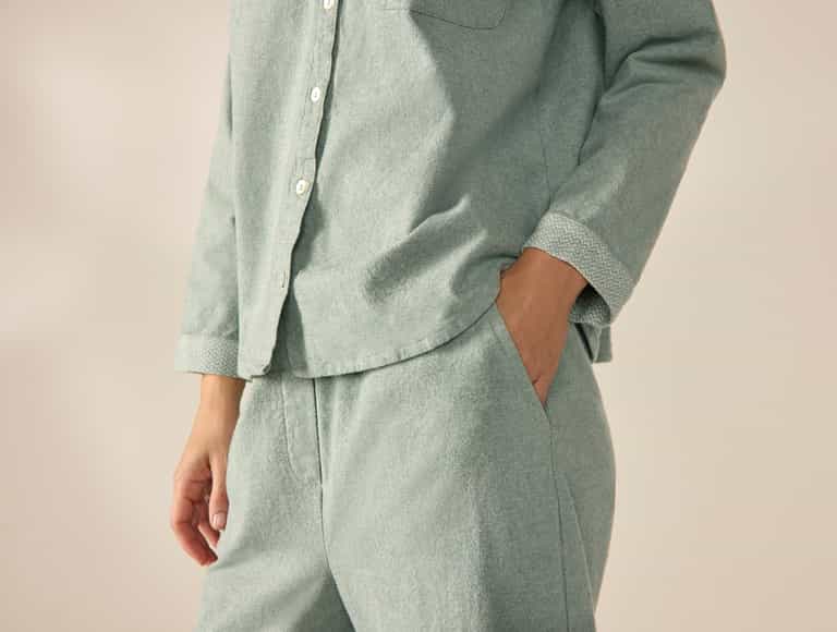 Women's Cloud Brushed Organic Flannel Long Sleeve Pajama Set