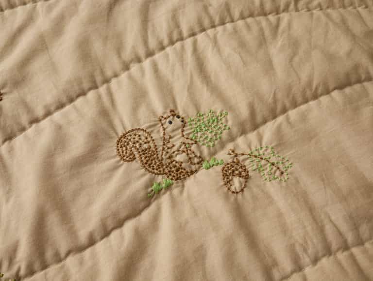 Woodland Organic Embroidered Toddler Quilt