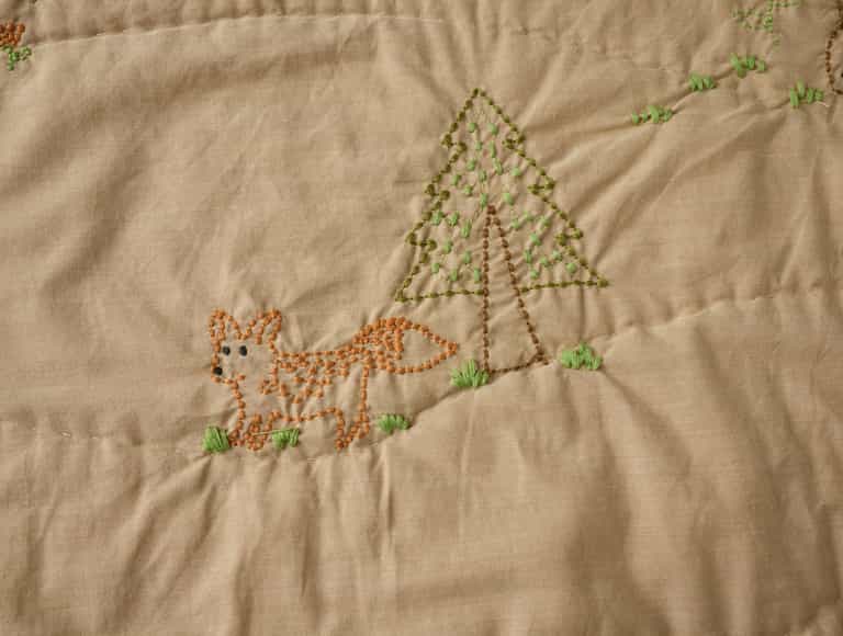 Woodland Organic Embroidered Toddler Quilt