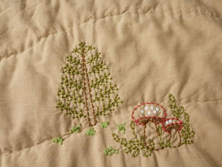 Woodland Organic Embroidered Toddler Quilt