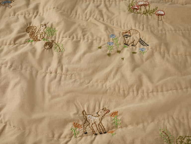 Woodland Organic Embroidered Toddler Quilt