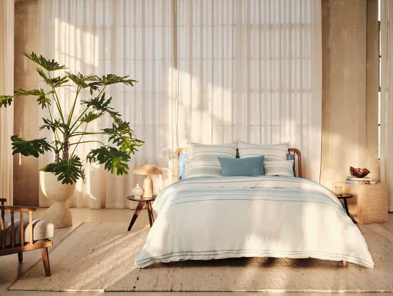 Rippled Stripe Organic Duvet Cover