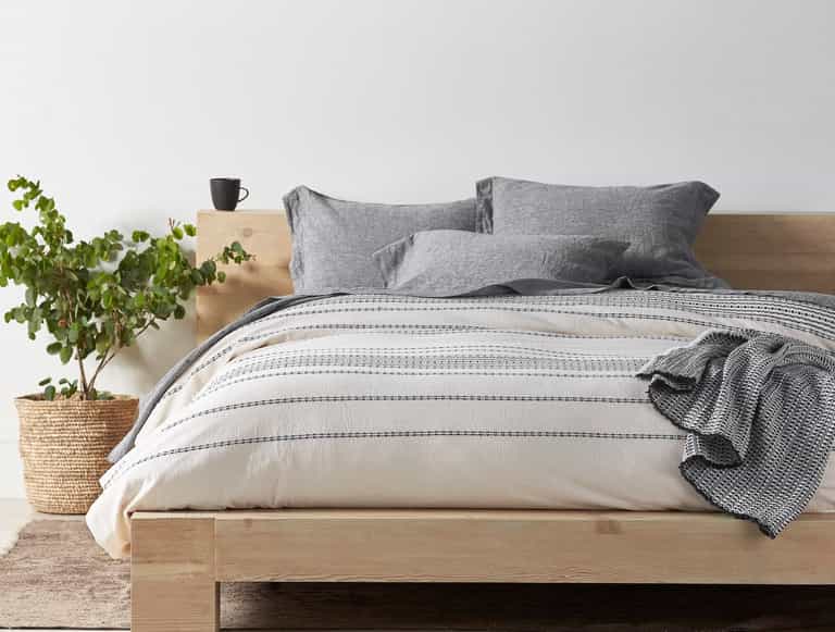 Rippled Stripe Organic Duvet Cover
