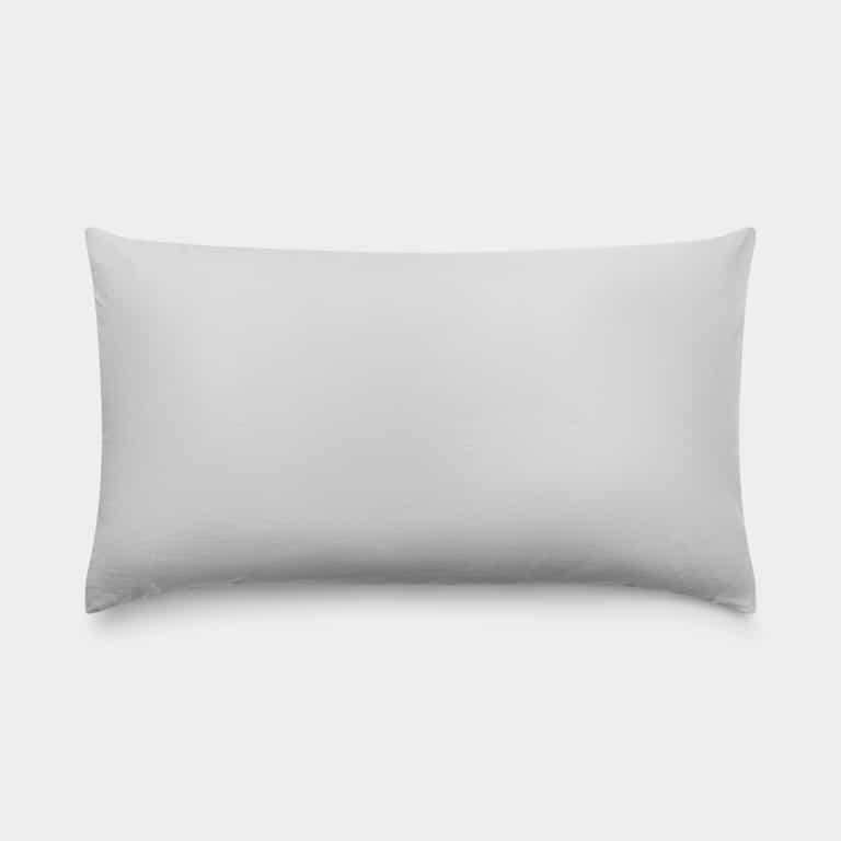 Light Grey Linen Bamboo Pillow Shams photographed over a white background. |Color: Light Grey