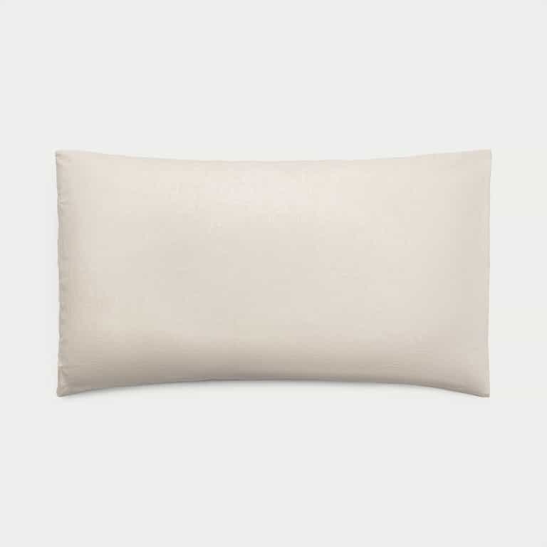 Natural Linen Bamboo Pillow Shams photographed over a white background. |Color: Natural